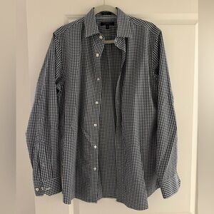 Banana Republic Navy and White Gingham Shirt